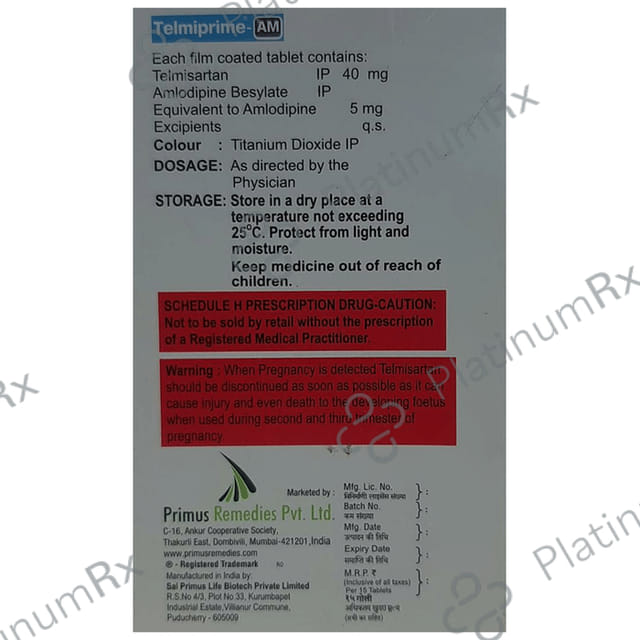Telmiprime AM 5/40mg Tablet 10s