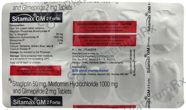 Sitamax GM Forte 2/50/1000mg Tablet 10s