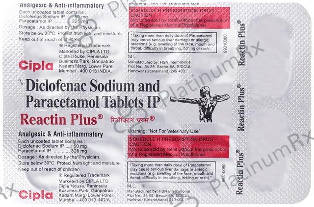 Reactin Plus 50/325mg Tablet 10s (W)