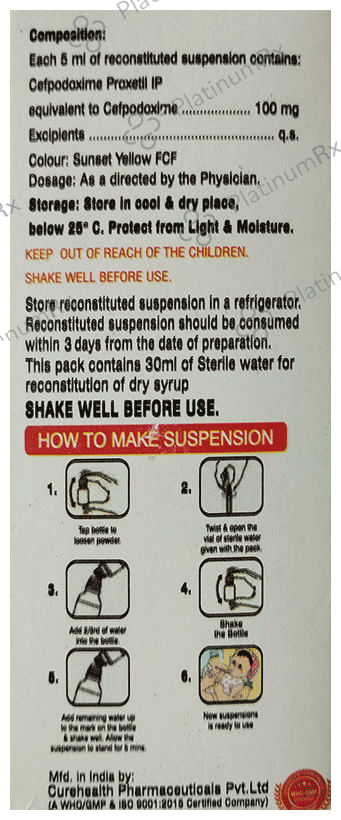 Democef 100 Dry Syrup Orange