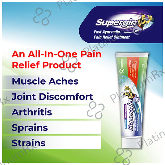 Medopharm Wellness Supergin Ointment for Muscle Aches, Joint Discomfort, Arthritis, Sprains, and Strains (30gm Each)