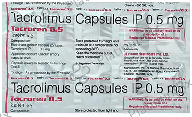 Tacroren 0.5mg Capsule 10s