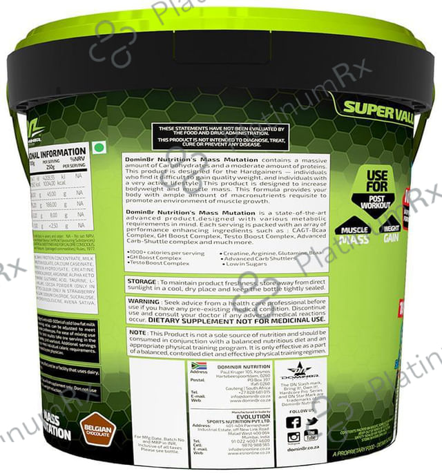 DOMIN8R Mass Mutation Powder Belgiun Chocolate 10 lb