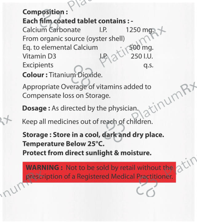 Bonvil D3 500mg/250IU Tablet 15s