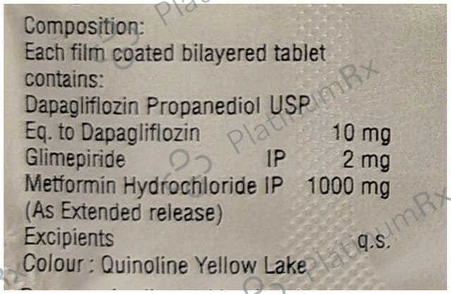 Dapaturn GM Forte 2 10/2/1000mg Tablet ER 10s