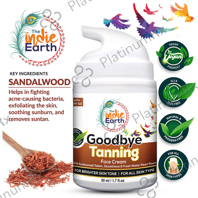 The Indie Earth Goodbye Tanning SPF 50 Face Cream 50ml