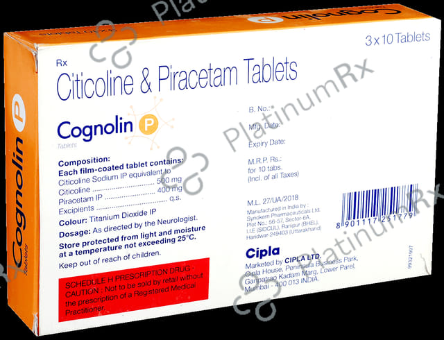 Cognolin P 500/400mg Tablet 10s