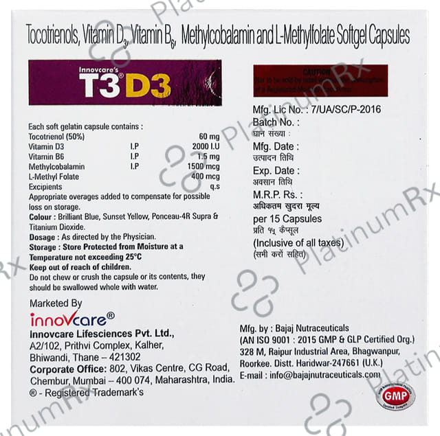 Innovcares T3 D3 Capsule 15s
