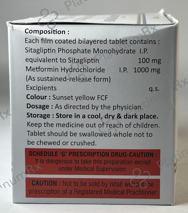 Sitaglize M 100/1000mg Tablet SR 10s