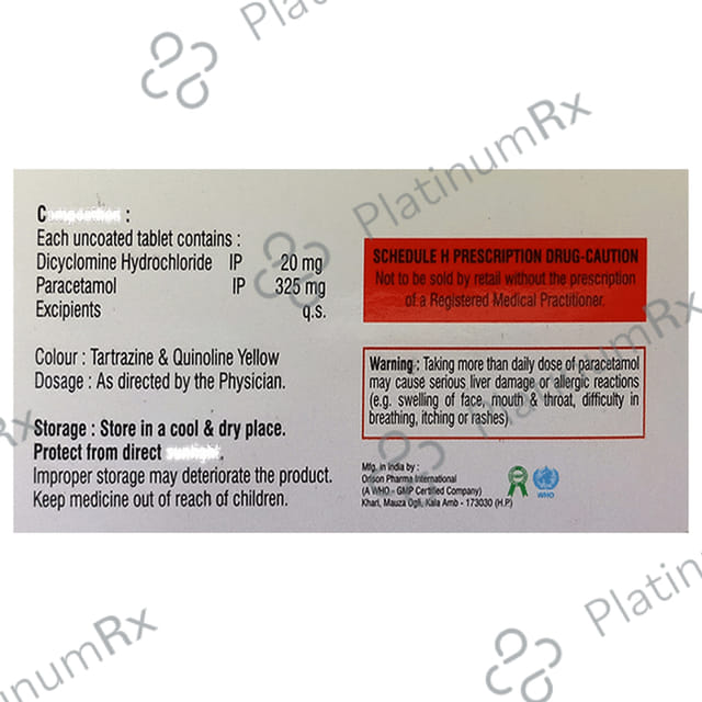 Paracolin Forte 325/20mg Tablet 10s