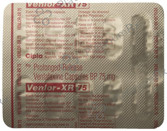 Venlor XR 75mg Capsule PR 10s
