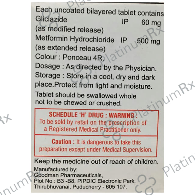 Diabend MEX 60/500mg Tablet ER 10s