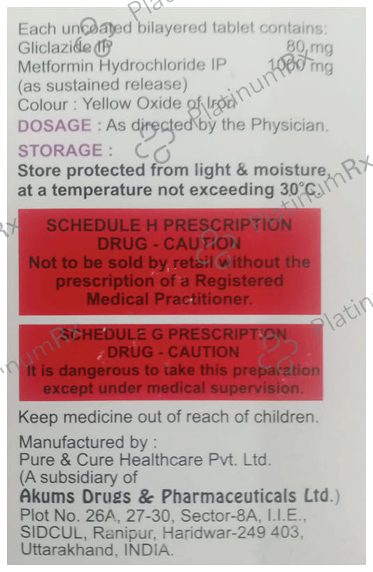 Prizide M 80/1000mg Forte Tablet SR 10s