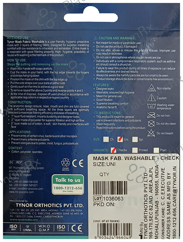 Tynor Washable Mask Fabric