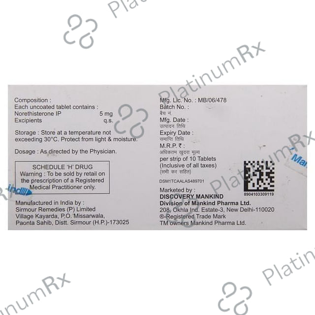 Gynaset 5mg Tablet 10s