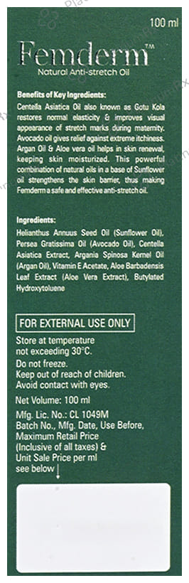 Femderm Natural Anti Stretch Oil 100ml