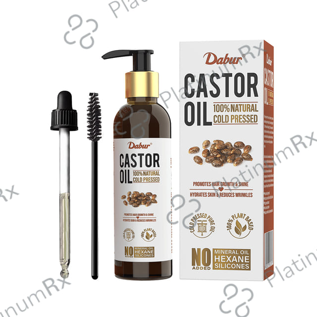 Dabur 100% Natural Cold-Pressed Castor Oil - Promotes Hair Growth & Hydrates Skin