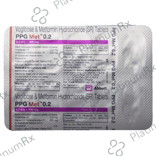 PPG Met 500/0.2mg Tablet SR 10s