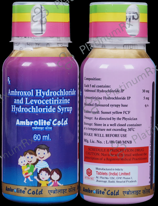 Ambrolite 30mg Cold Syrup 60ml