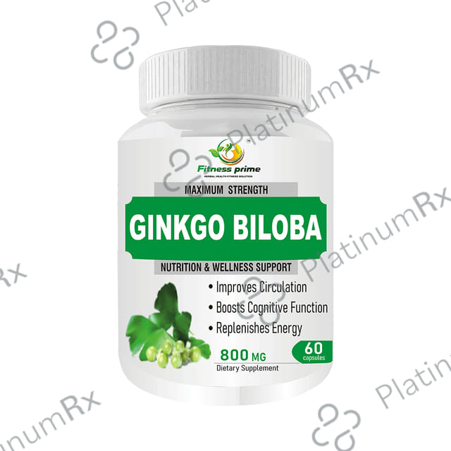Fitness Prime Maximum Strength Ginkgo Biloba Nutrition & Wellness Support 800mg Capsule