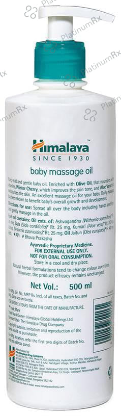 Himalaya Baby Massage Oil with Olive Oil 500ml