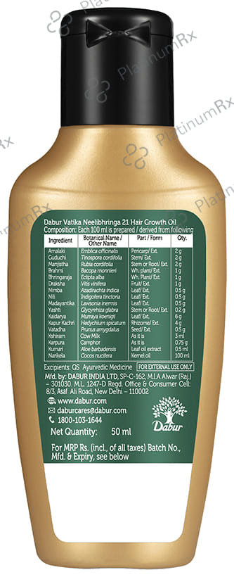 Dabur Vatika Neelibhringa Oil 50 ml