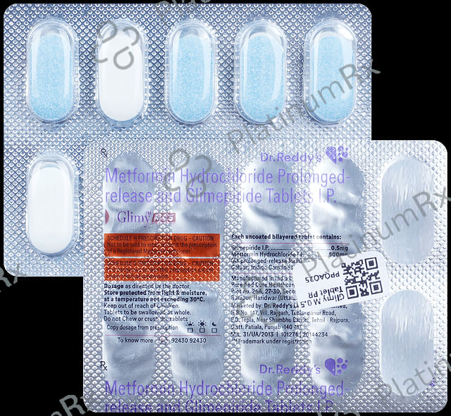 Glimy M 0.5/500mg Tablet PR 10s