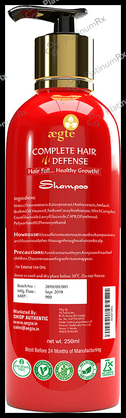 Aegte Complete Hair Defense Shampoo