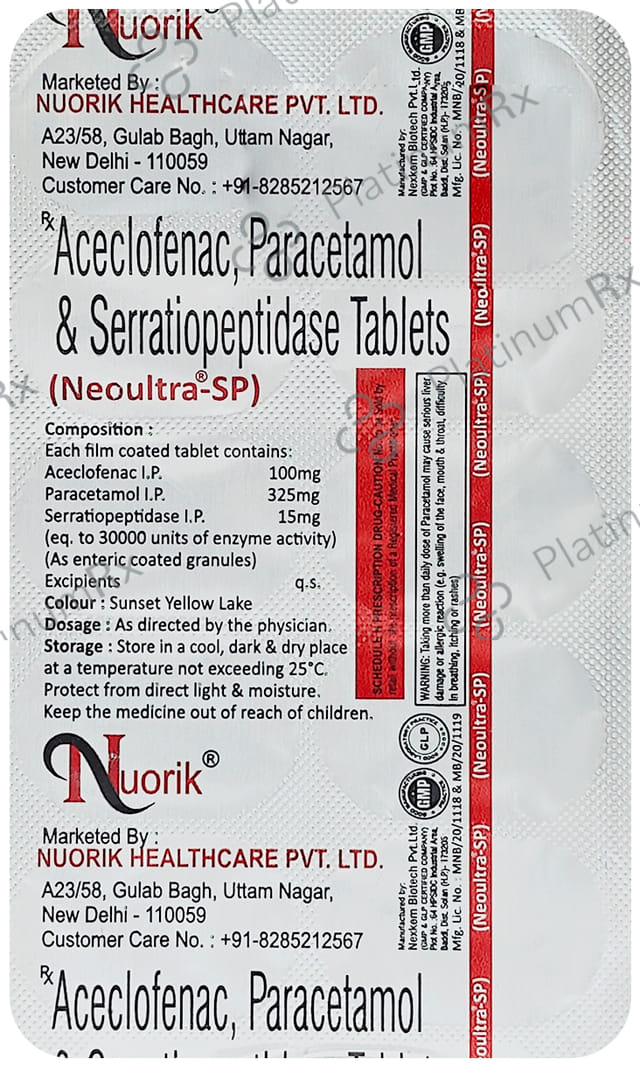 Neoultra SP 100mg/325mg/15mg Tablet
