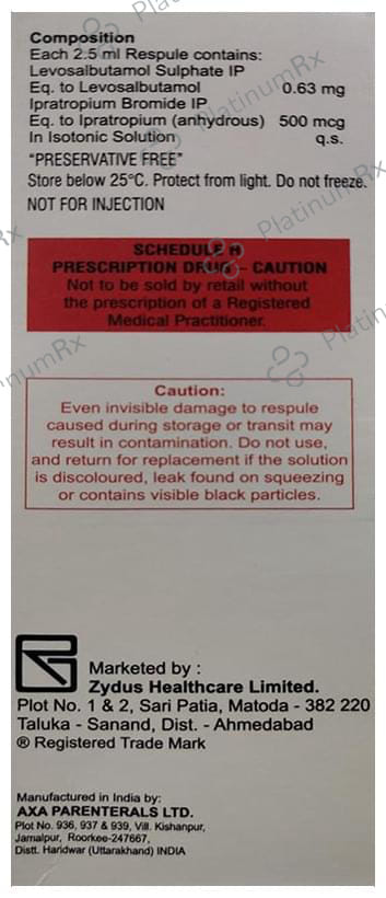 Combimist LD 500mcg/0.63mg Respules 5X2.5ml