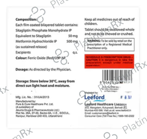 Sitaliptin M 50/500mg SR Tablet 15s