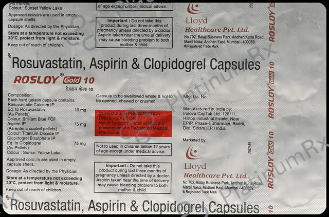 Rosloy Gold 10/75/75mg Capsule 10s