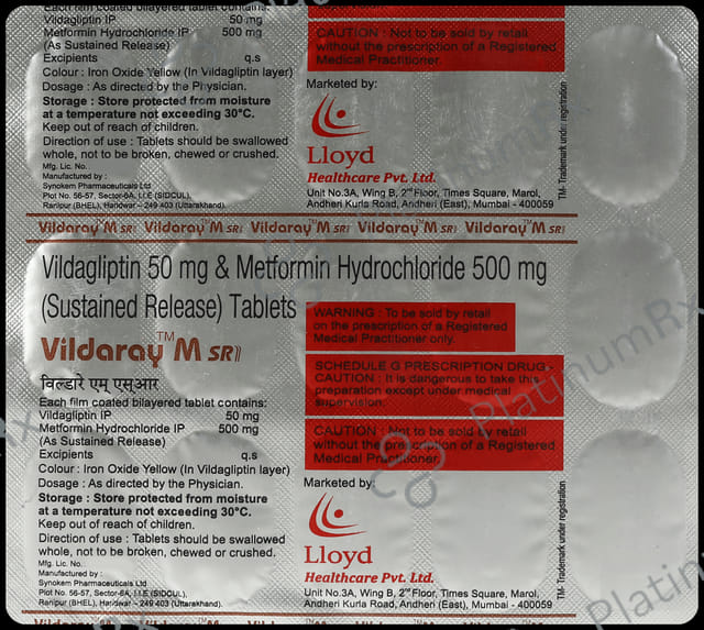 Vildaray M 500/50mg Tablet SR 15s