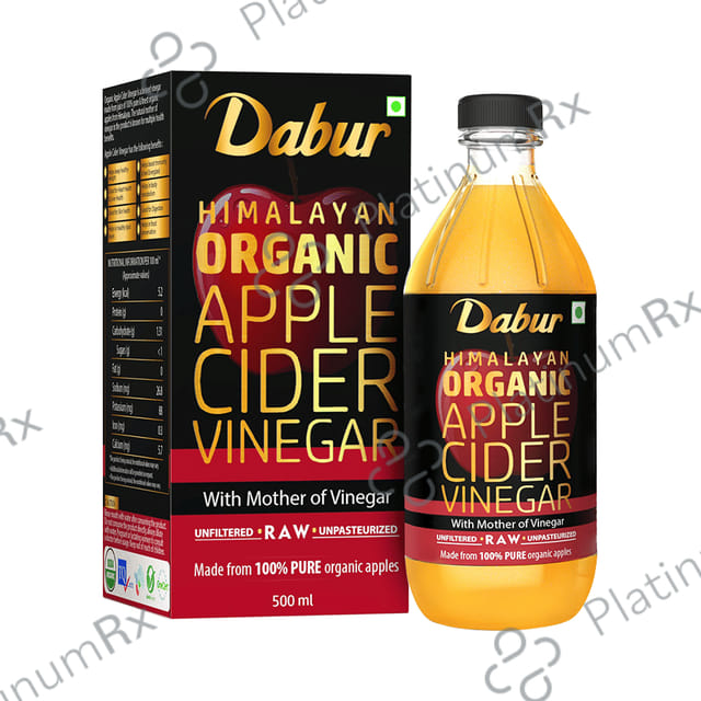 Dabur Himalayan Organic Apple Cider Vinegar ACV with Mother - Raw, Unfiltered & Unpasteurized