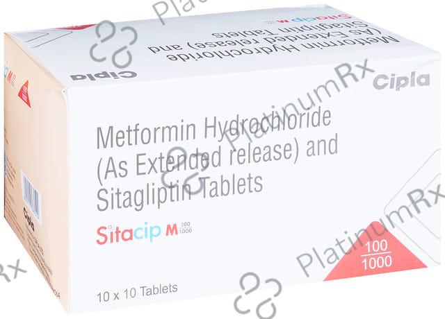 Sitacip M 100/1000mg Tablet PR 10s