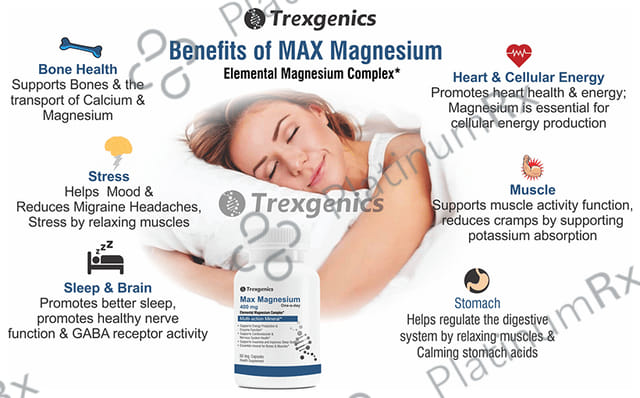 Trexgenics Max Magnesium 400mg Veg. Capsules
