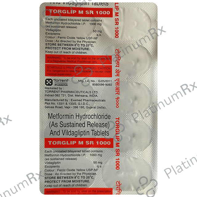 Torglip M SR 1000mg Tablet 10s