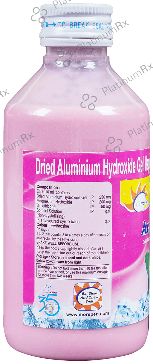 Dr. Morepen Mint Acidity-X Antacid Antigas Liquid Sugar Free