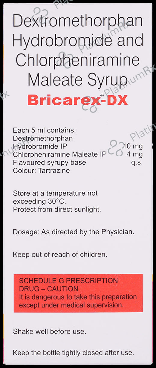Bricarex DX 4/10mg Syrup 100ml