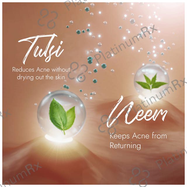 Kapiva Acne Control Tulsi Face Wash - Reduces Active Acne & Scars - For All Skin Types - 0% Parabens Face Wash