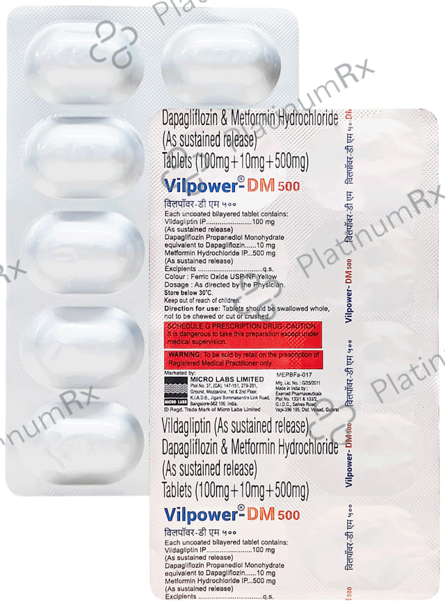 Vilpower DM 10/500/100mg Tablet 10s