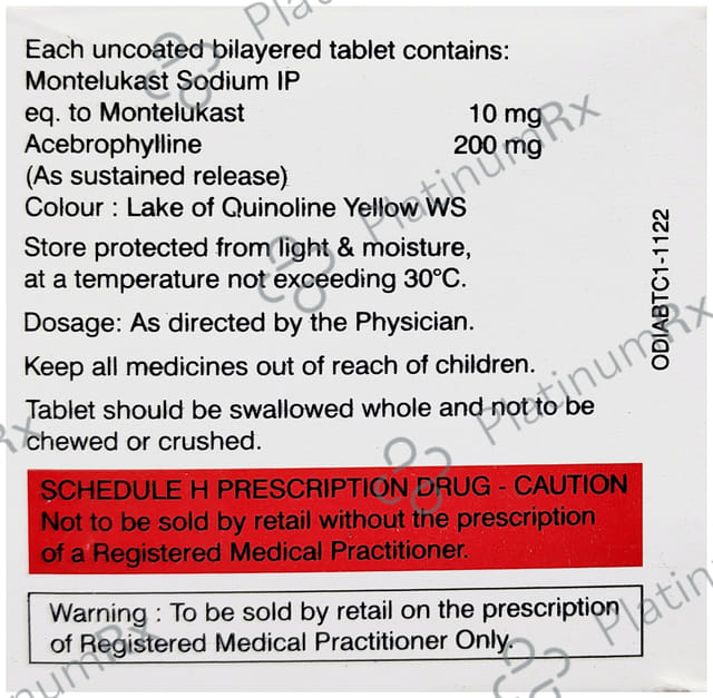 Odimont AB 200/10mg Tablet 10s