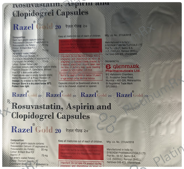 Razel Gold 20/75mg Capsule 15s