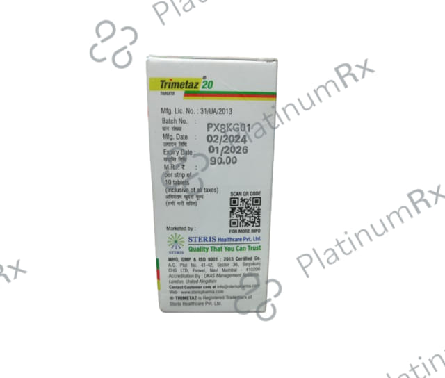 Trimetaz 20mg Tablet 10s