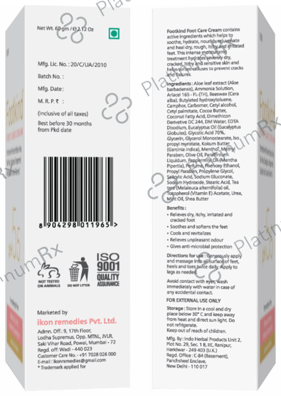 Footkind pH Balanced Foot Care Cream (60gm Each) 4 Tube