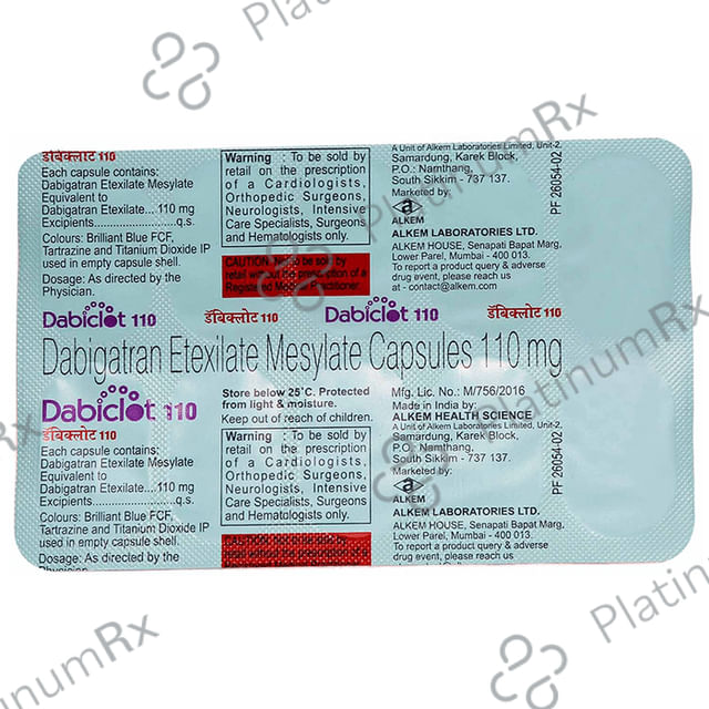 Dabiclot 110mg Capsule 10s