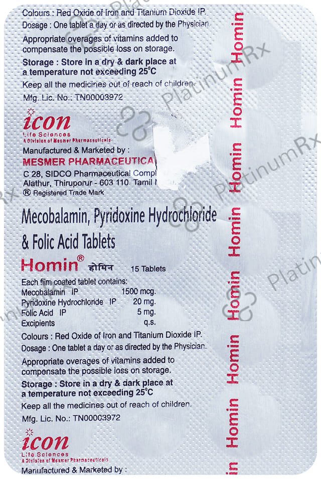 Homin 1500mcg/20/5mg Tablet 15s
