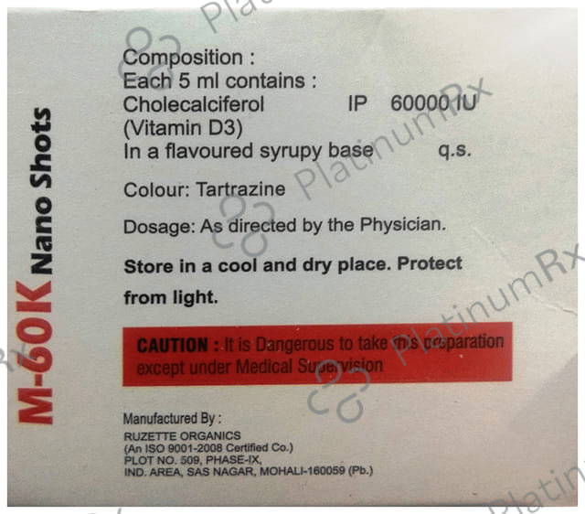 M 60000IU Nano Shot Sugar Free Solution 5ml