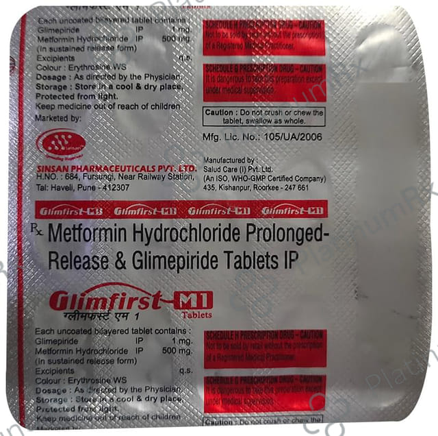 Glimfirst M 1/500mg Tablet PR 15s