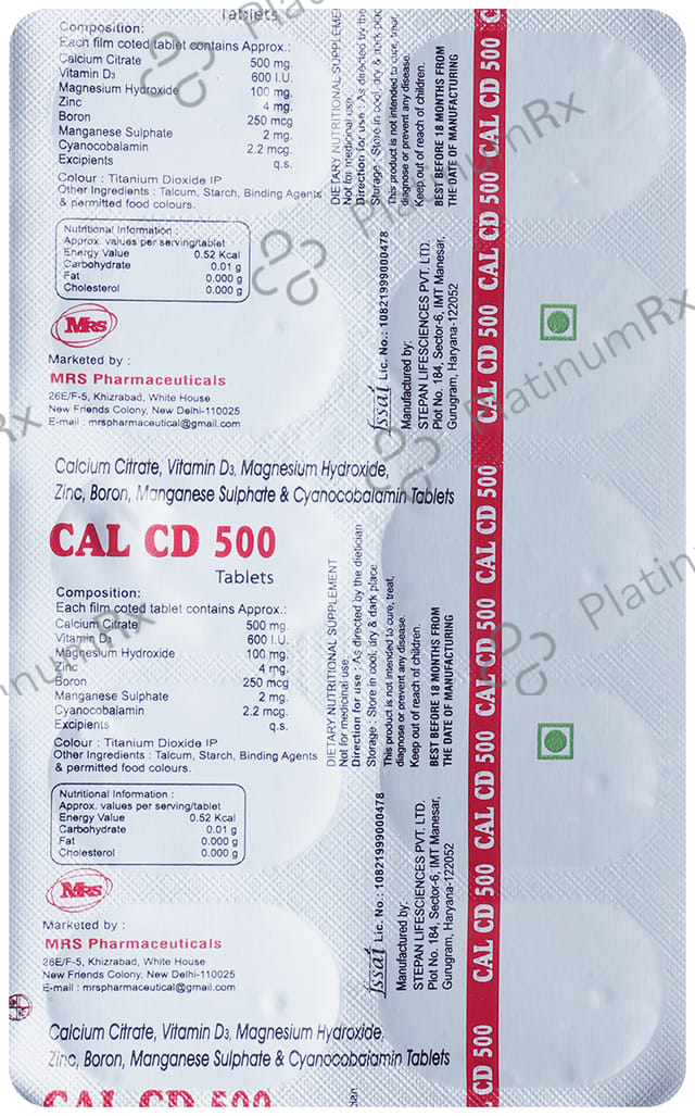 Cal CD 500mg Tablet 10s